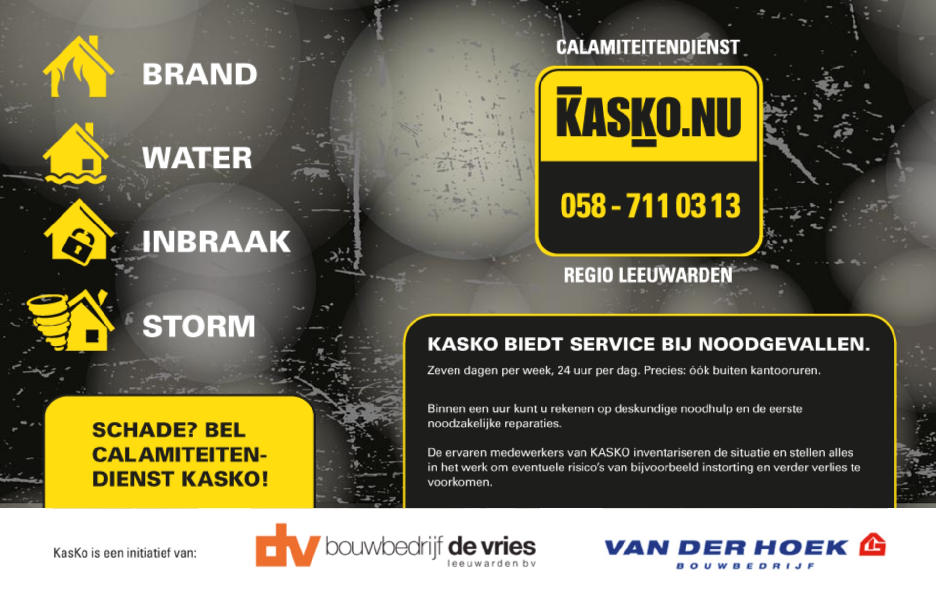 Kasko calamiteitendienst — Bouwbedrijf de Vries, Leeuwarden
